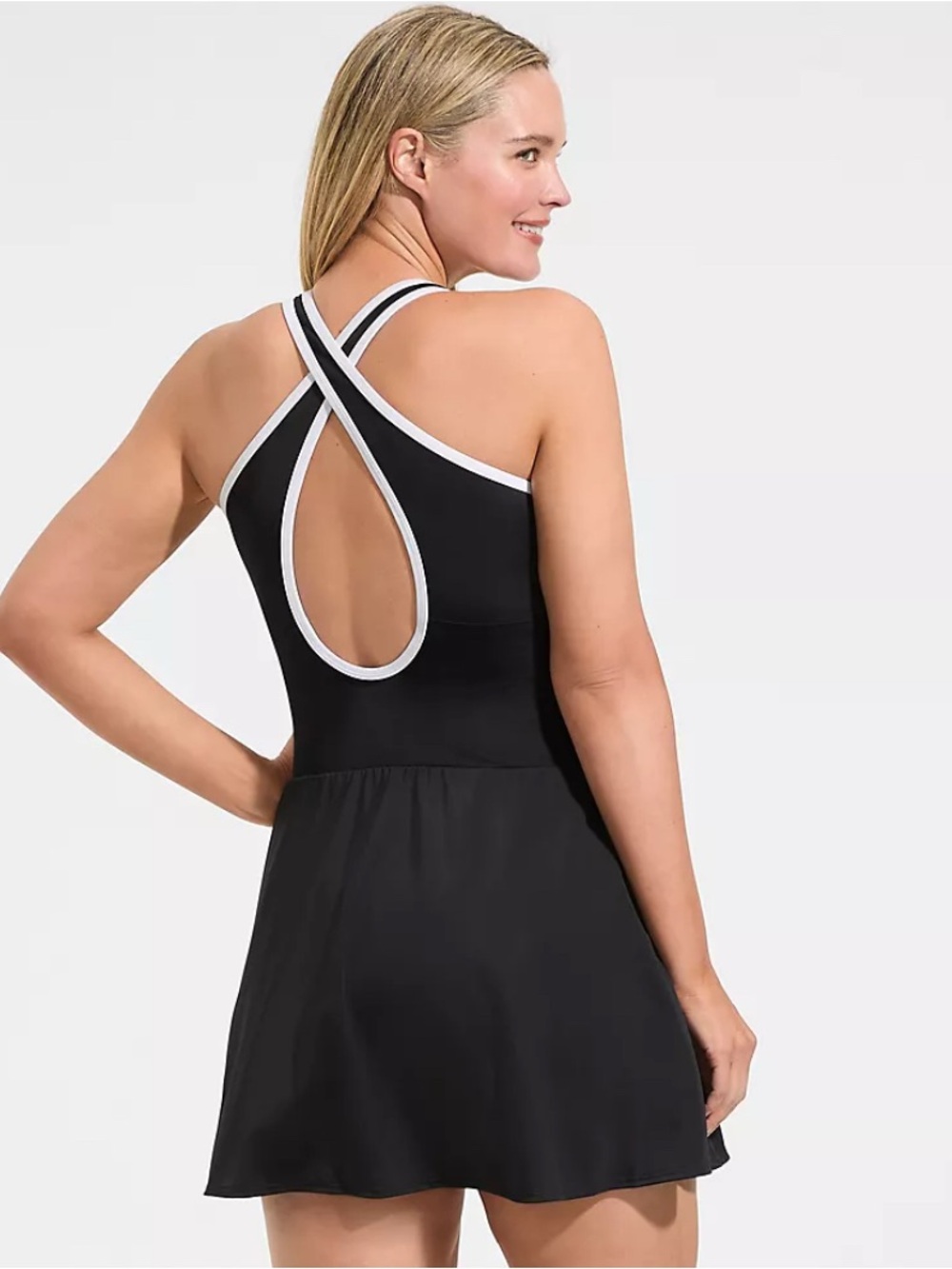 Land’s End Tugless High Neck Swim Dress Swimsuit